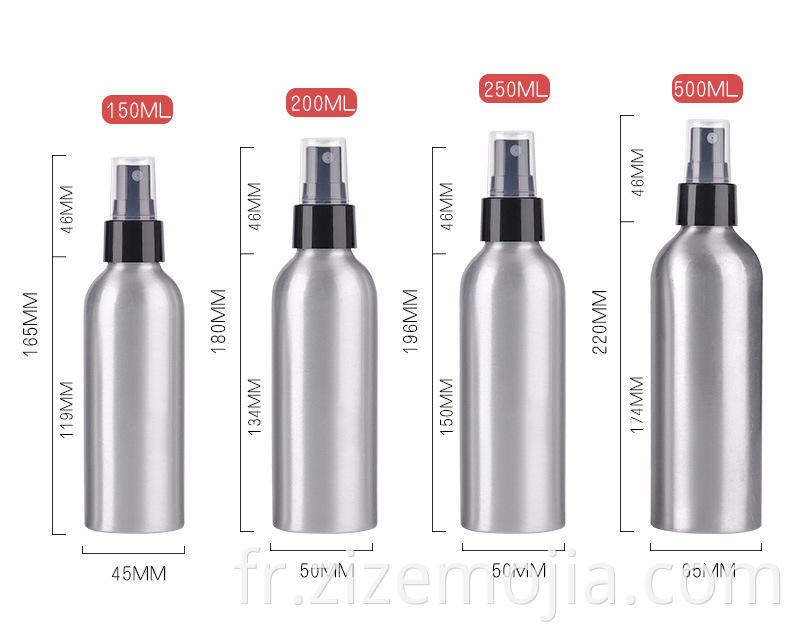 Emballage spécialement conditionné de la bouteille cosmétique en aluminium de pulvérisation de parfum de parfum de 100 ml de 100 ml de shampooing de shampooing